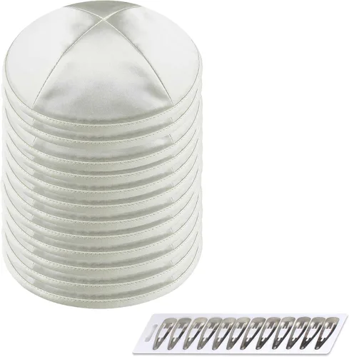 Zion Judaica Deluxe Satin Kippot Bulk Packs Kippas o Kippa Individual Incluye Clips Kipa Gratis