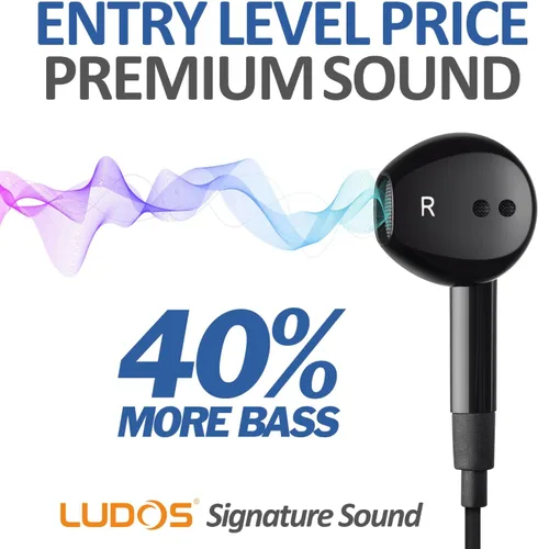Miniatura 3 de LUDOS FEROX - Auriculares intraurales con cable, auriculares con micrófono, aislamiento de ruido con cable para auriculares Jack de 0.138 pulgadas