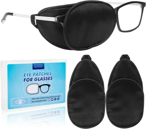 Miniatura 13 de eZAKKA Parches para ojos para adultos, parche ocular médico para gafas, parche ocular médico de seda para parches de ojo vago para mujeres