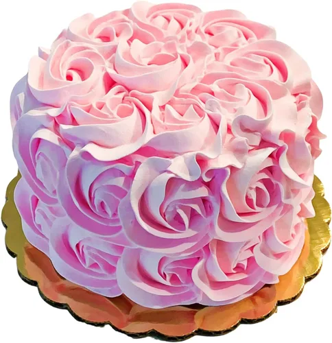 Pastel falso de roseta rosa hecho a mano por Dezicakes - Pastel falso - Pastel artificial