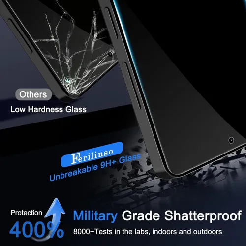 Miniatura 4 de Ferilinso Paquete de 3 protectores de pantalla de privacidad para Samsung Galaxy S26 con 3 protectores de lente de cámara de vidrio templado