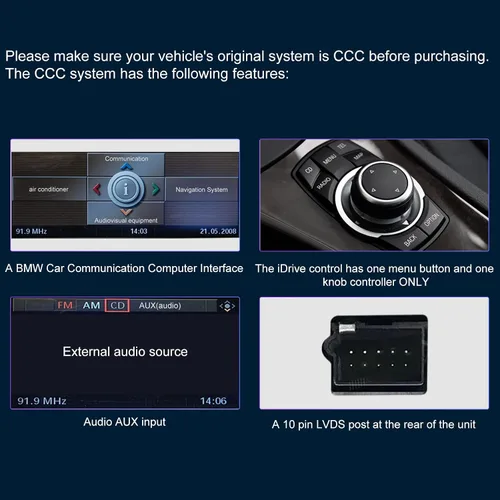 Miniatura 7 de Estéreo para E70 E71: 64G Estéreo de coche con Bluetooth Apple Carplay para BMW E70 E71 CCC 2007-2010, pantalla táctil del mercado de accesorios
