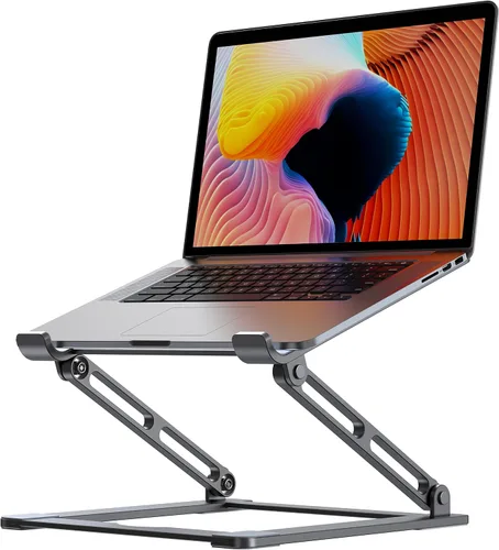Miniatura 8 de Soporte para laptop para escritorio, elevador portátil de acrílico para laptop, soporte ergonómico ajustable para computadora portátil MacBook Air