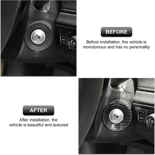Miniatura 4 de Moldura del Interruptor de Arranque del Coche, Cubierta del Anillo del Botón del Orificio de Encendido Interior, Accesorios para Chevrolet Camaro