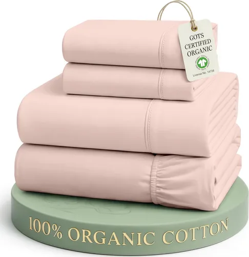 Miniatura 12 de Lane Linen Sábanas de cama tamaño Queen, juego de sábanas 100 % algodón orgánico, sábanas refrescantes suaves tamaño Queen, juego de sábanas Queen