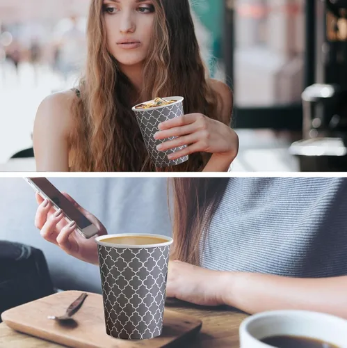 Miniatura 4 de Lamosi Tazas de Café de 10 oz Paquete de 200, Tazas de Café de Papel Desechables, Tazas Desechables, Taza de 10 oz para Bebidas Calientes, Taza