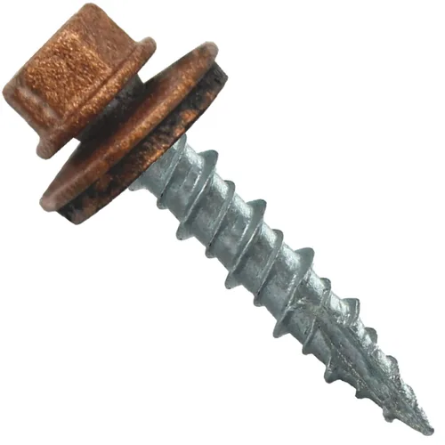 Miniatura 43 de Tornillos para techo de metal: (250) 10 x 1 sin pintura galvanizados con cabeza hexagonal para techo de chapa. Tornillos autoiniciados de metal