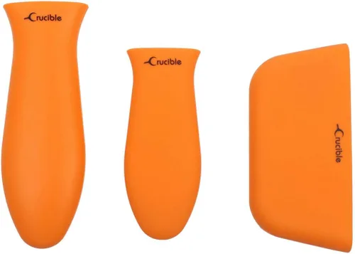 Miniatura 21 de Crucible Cookware Soportes de silicona para mango caliente (negro, paquete de 2 grandes)