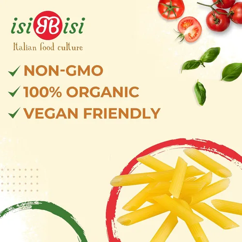 Miniatura 4 de isiBisi Pasta Penne Rigate sin gluten, 2 libras, fideos artesanales de maíz y arroz - Vegana, sin OMG, fabricada en Italia