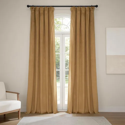 HPD Half Price Drapes - Cortinas Heritage de terciopelo de felpa para oscurecer la habitación, 108 pulgadas de largo, para dormitorio y sala de Ron