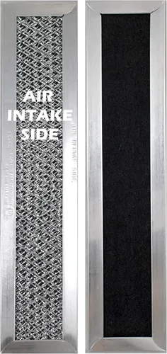 Miniatura 2 de Air Filter Factory Repuesto para horno de microondas JX81L GE de 2.4 x 10.28 x 0.38 pulgadas, filtro de ventilación de carbón de carbón, paquete