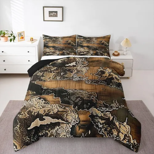 Miniatura 39 de Feelyou Juego de edredón de caza de patos para niñas y niños, edredón de patos de malardo, juego de ropa de cama de caza y pesca, juego de edredón