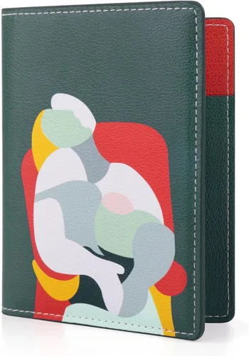 Miniatura 11 de Lychii Funda para pasaporte con bloqueo RFID, cartera delgada de piel sintética para pasaporte, para viajes, 5.7 x 4.1 pulgadas