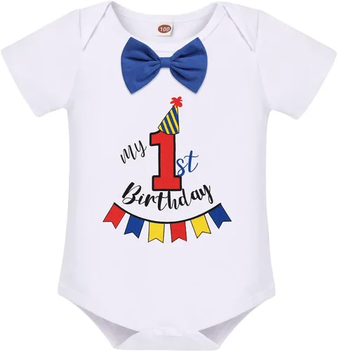 Miniatura 3 de Conjunto de traje de banderín para el primer cumpleaños de bebé niño, pajarita, pantalones cortos, tirantes en la espalda en Y, sesiones de fotos