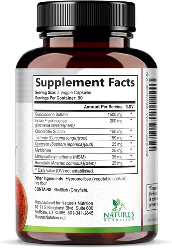 Miniatura 9 de Glucosamina Condroitina MSM 2100mg - 3x Fuerza, suplemento de apoyo articular para la movilidad y comodidad de las articulaciones para hombres