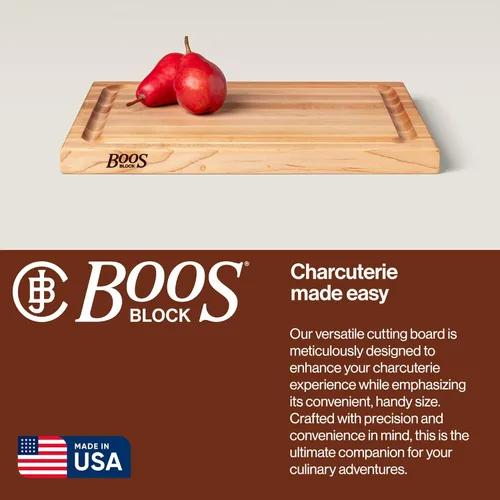 Miniatura 4 de John Boos CB Series Tabla de cortar rectangular de madera de arce de 20 x 15 pulgadas, 1.5 pulgadas de grosor, bloque de carnicero reversible de 12