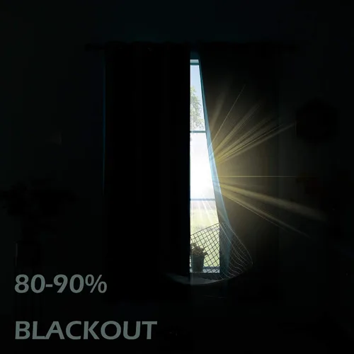 Miniatura 7 de Cortinas opacas con degradado azul de 39 pulgadas de largo, cortinas abstractas para decoración de dormitorio, cortinas de ventana modernas