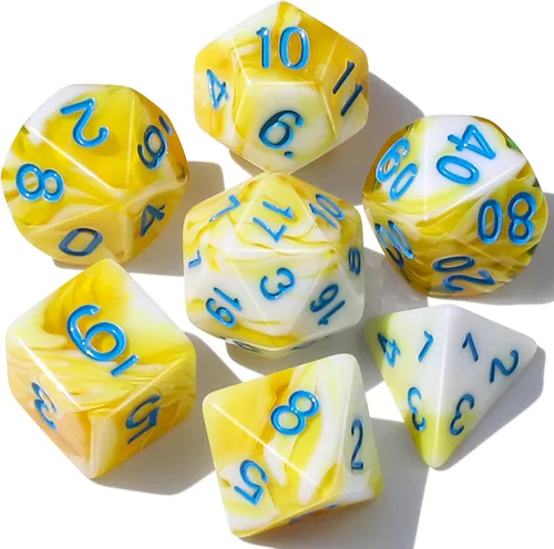 Miniatura 17 de CiaraQ DND - Juego de dados poliédricos con una bolsa de dados negra para juegos de mesa de rol D&D RPG MTG Rojo mezclado azul+purpurina