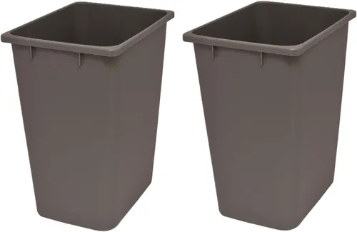Cubo de basura de plástico – 35 cuartos (9 galones) – Cubo de basura interior para cocina, hogar, oficina y uso comercial – Cubo grande de Gris
