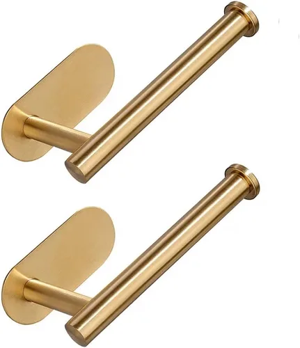 Miniatura 10 de Soporte de papel higiénico autoadhesivo, soporte de pared para baño y baño, sin perforaciones, SUS304 inoxidable, color negro mate