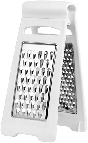 UPKOCH Rallador de queso de mano, rallador de cocina de acero inoxidable con asa, cortador de frutas de doble cara, triturador manual de verduras,