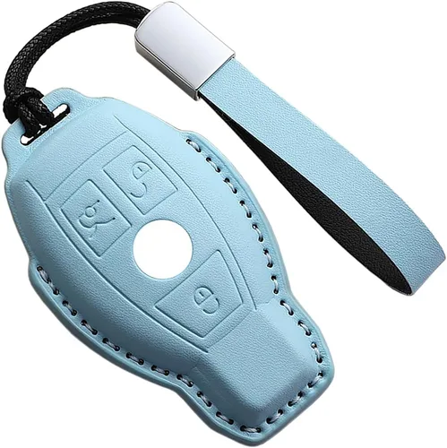 Miniatura 26 de para Mercedes-Benz Funda para llavero, Funda para llavero Mercedes C E M S CLS CLK GLK GLC G AMG Accesorios para llavero de cuero Funda protectora