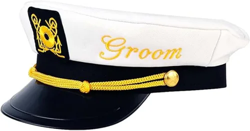 Miniatura 8 de Sombrero de capitán de despedida de soltero - Sombrero de soltero náutico para novio Accesorio divertido Boats n' Hoes Bridal Shower
