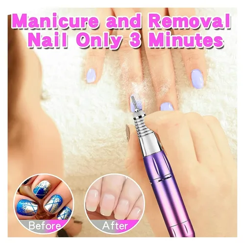 Miniatura 6 de Lima de uñas eléctrica, 35000 rpm, máquina de manicura, recargable, potente lima de uñas eléctrica, motor profesional para esmalte de gel arcílico