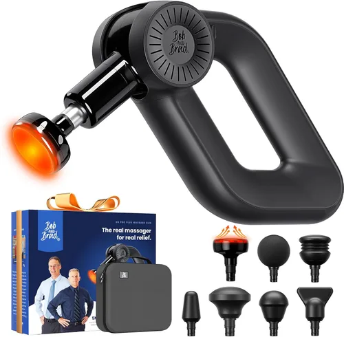 BOB AND BRAD Pistola de masaje D6 Pro Plus con calor, percusión de tejido profundo con amplitud de 16mm, pistola de masaje muscular profesional para