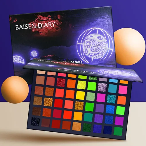 Miniatura 7 de Paleta de sombras de ojos profesional de 54 colores – Ultra pigmentado mate y brillante verde intenso, tonos bosque y oliva, fácil de mezclar