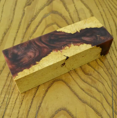 Cuchillos estabilizados de madera de madera BURL que giran los cuchillos de hoja en blanco (#389)