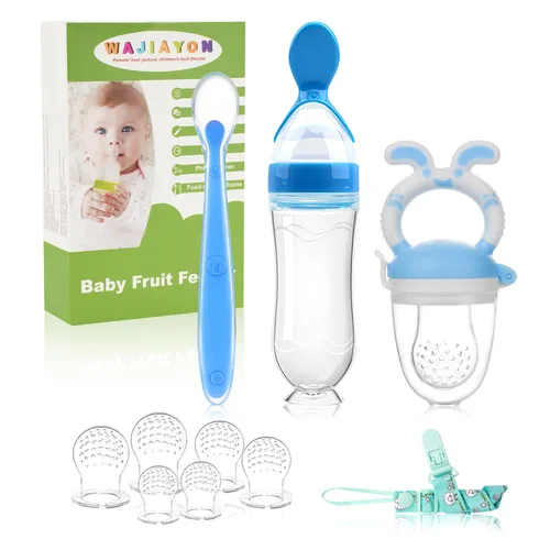Miniatura 11 de Chupete Alimentador de Frutas para Bebé - Paquete de 6 2 Chupetes Alimentadores de Comida para Bebés y 2 Cucharas Dispensadoras de Comida