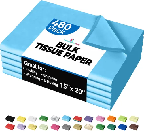 Miniatura 27 de Party Solids Papel de Seda Negro para Bolsas de Regalo - Papel de Seda a Granel Negro de 20" X 30", 480 Hojas - Papel Prensa de 10 lb para Embalaje