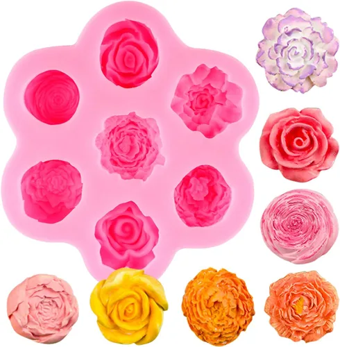 Miniatura 14 de Zixiang Bloom - Molde de silicona con diseño de flores de rosas 3D, para decoración de pasteles, jabón, velas, caramelos, chocolate, polimérico