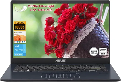 Miniatura 10 de ASUS Portátil de 14 pulgadas, pantalla FHD de 14 pulgadas, Intel Celeron N4500, memoria de 4 GB, eMMC de 64 GB, panel táctil, cámara web, HDMI