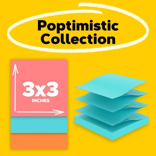 Miniatura 2 de Post-it Notas emergentes, 5 blocs de notas adhesivas, 3 x 3 pulgadas, suministros escolares, productos de oficina, notas adhesivas de acordeón