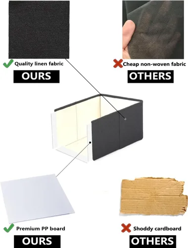 Miniatura 2 de ALYER Organizador de almacenamiento plegable de tela con asas, contenedor para dormitorio, oficina, armario, bebés, guardería, juguetes, libros