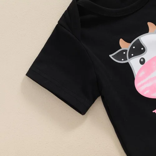 Miniatura 19 de Sejardin Ropa de verano para bebé y niña, recién nacida, manga corta, con letras, mameluco elástico con diadema