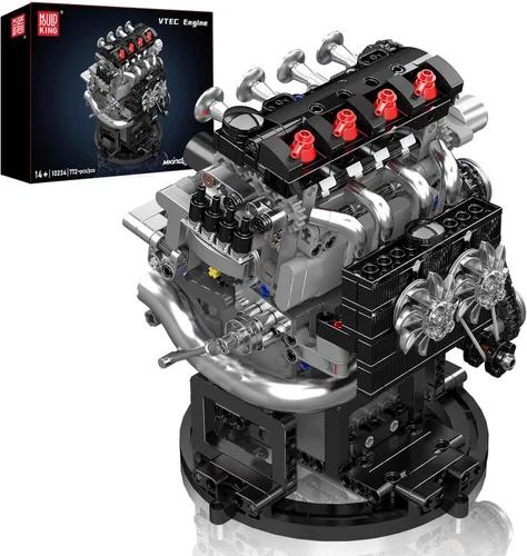 Mould King 10234 VTEC Kit de construcción de modelo de motor, más de 772 piezas, proyecto de montaje mecánico tipo V con pistón sincronizado y
