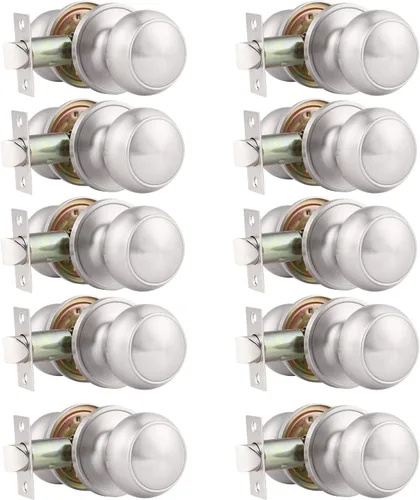 Miniatura 24 de Probrico (paquete de 10 perillas redondas para puertas de paso (sin bloqueo), perillas sin llave para cerraduras de puertas interiores/exteriores