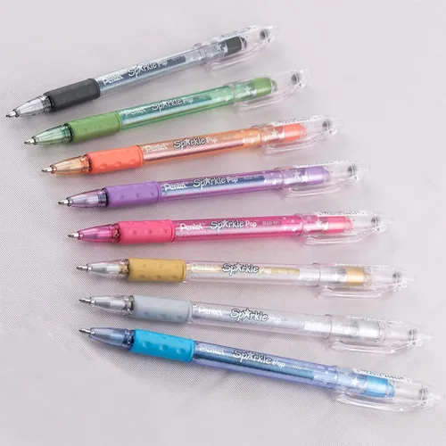 Miniatura 5 de Pentel Sparkle Pop - Bolígrafo de gel metálico, línea gruesa de 1.0mm, colores surtidos, paquete de 4 (K91BP4M)
