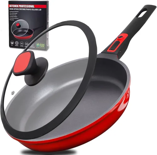 Miniatura 7 de DIIG Sartén antiadherente profunda con tapa, sartén de 12 pulgadas/5.5 cuartos de galón con espátula de silicona, utensilios de cocina para salsas