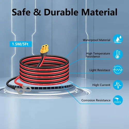 Miniatura 5 de SinLoon XT60 - Cable de terminal de anillo tórico 12AWG 59 pulgadas XT60H hembra a junta tórica para aviones RC, juguete, autos, batería Lipo, FPV