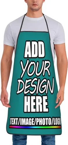 Miniatura 21 de Delantal personalizado personalizado para añadir nombre, foto, texto, logotipo, cocina ajustable para cocinero para hombres y mujeres
