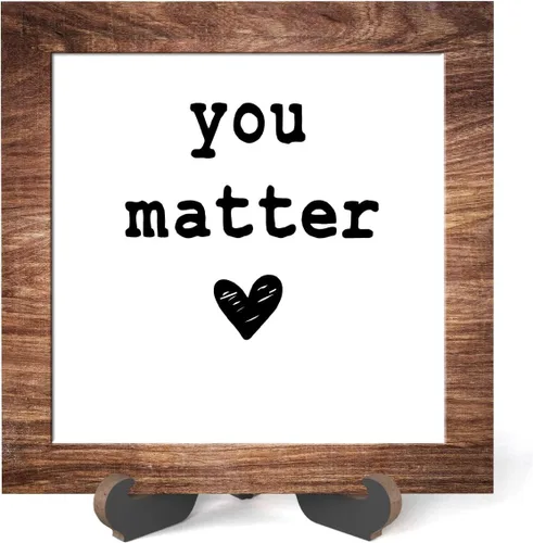 Miniatura 11 de Letrero de madera con soporte, You are enough, placa de madera inspiradora para el cuidado de la salud mental, decoración del hogar -A19 suficiente