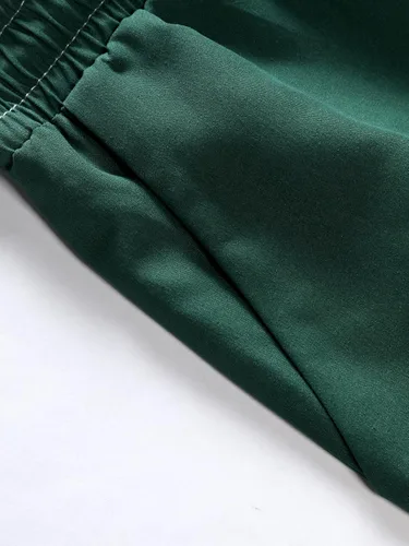 Miniatura 3 de OYOANGLE Conjunto de 2 piezas para hombre, camisa y pantalones cortos con botones y manga corta