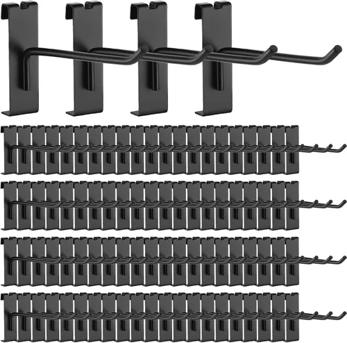 Zonon 100 ganchos de rejilla para pared, ganchos de pared de metal de 2/4/6 pulgadas, ganchos de exhibición para tiendas minoristas, garaje, tienda,