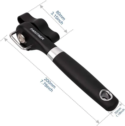 Miniatura 10 de PAKITNER - Abrelatas de corte seguro, abrelatas de borde liso - Perilla de mano de fácil giro, abrelatas manual, borde liso ergonómico, herramienta
