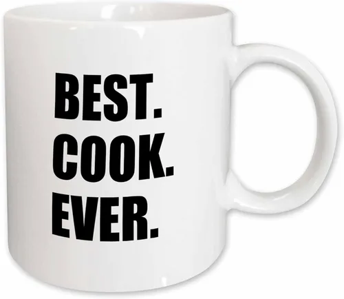 3dRose mug_179769_2 Best Cook Ever - Taza de cerámica con texto en inglés "Best Cook Ever" para los chefs más grandes del mundo y fanáticos de la