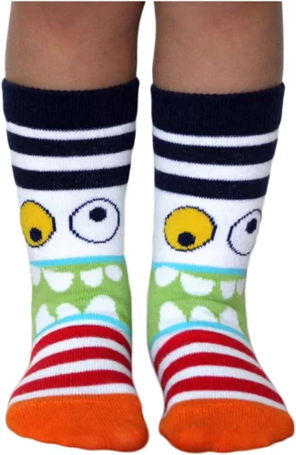 Miniatura 2 de Jefferies Socks Paquete de 6 pares de calcetines con patrón de monstruo para niño